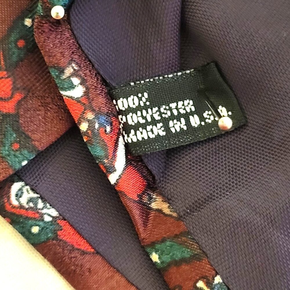 Santa Claus Father Christmas Tie 58" Burgundy Red "Thinking of You Ties" USA - Picture 6 of 6